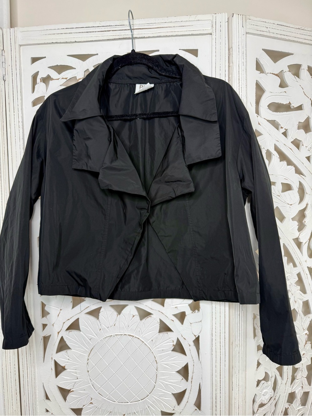 PLANET by Lauren G Black Linen Cropped Jacket